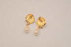 Vintage faux pear and enamel drop earrings