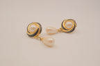 Vintage faux pear and enamel drop earrings