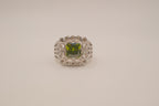 Vintage Ornate Green stone ring
