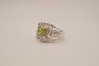 Vintage Ornate Green stone ring