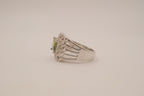 Vintage Ornate Green stone ring