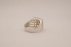 Vintage Ornate Green stone ring