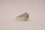 Vintage Ornate Green stone ring