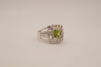 Vintage Ornate Green stone ring