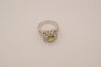 Vintage Ornate Green stone ring