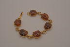 Vintage scarab-style marbled agate link bracelet