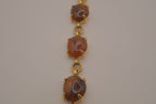 Vintage scarab-style marbled agate link bracelet