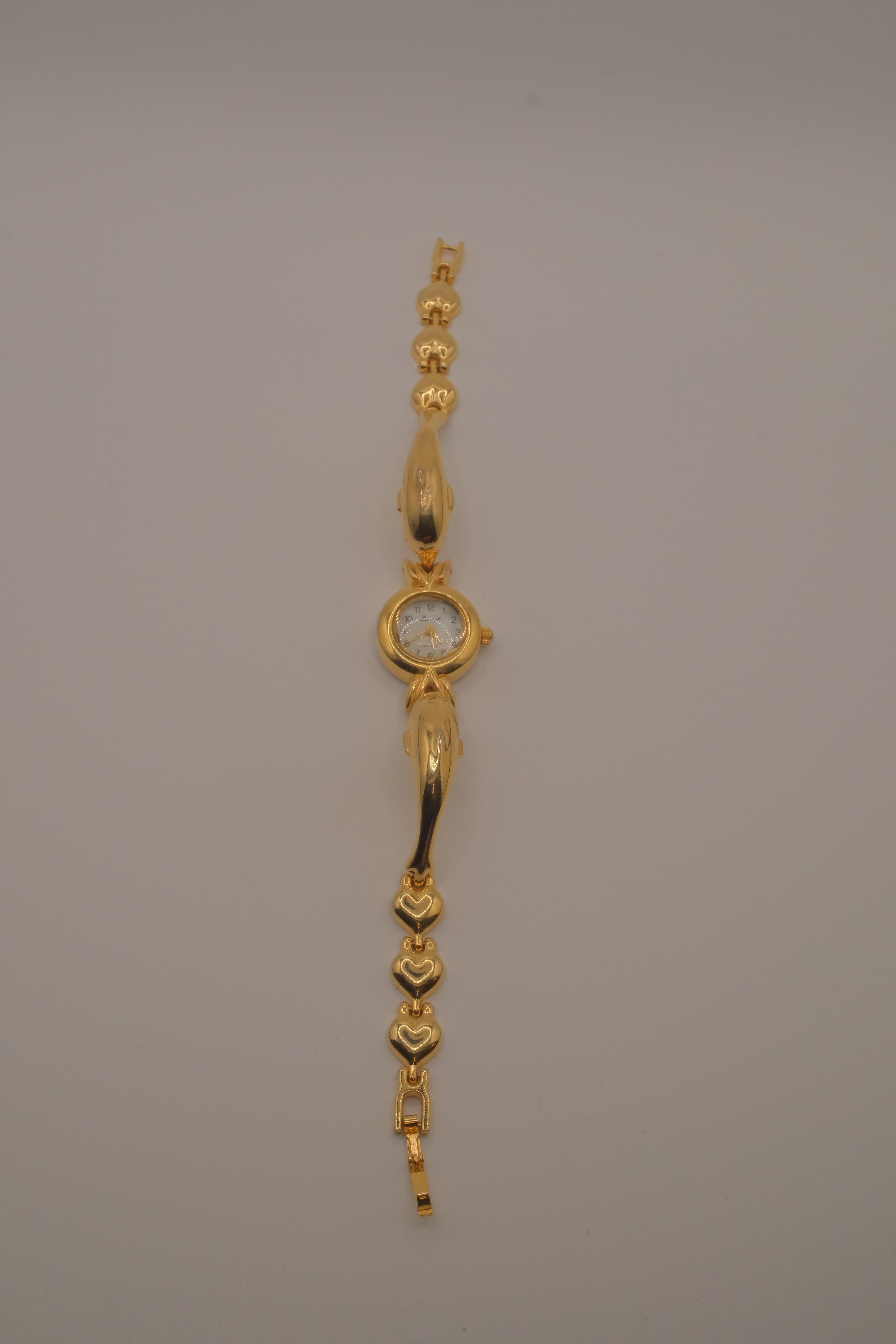 Vintage-style dolphin bracelet watch