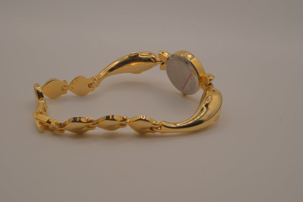 Vintage-style dolphin bracelet watch