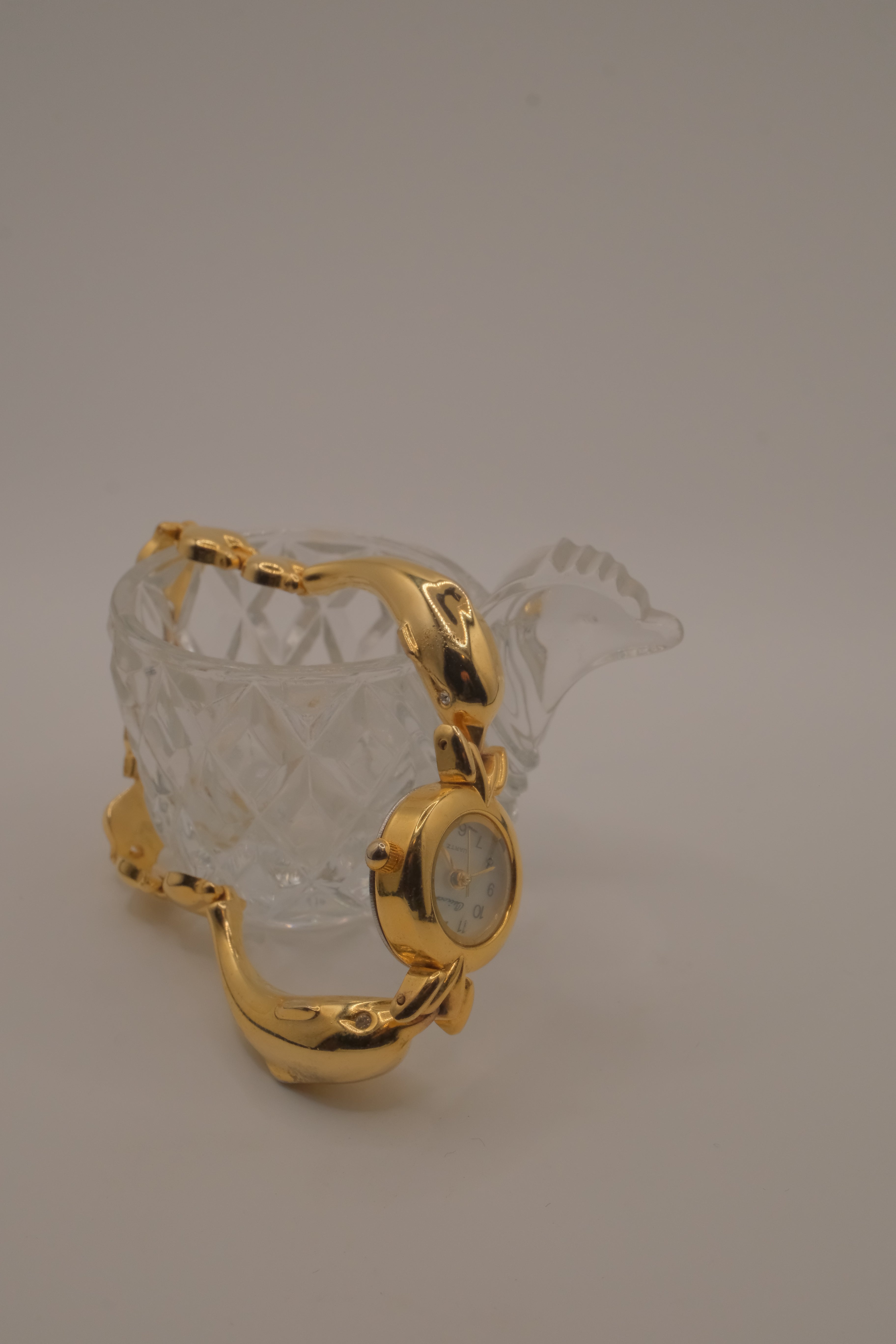 Vintage-style dolphin bracelet watch
