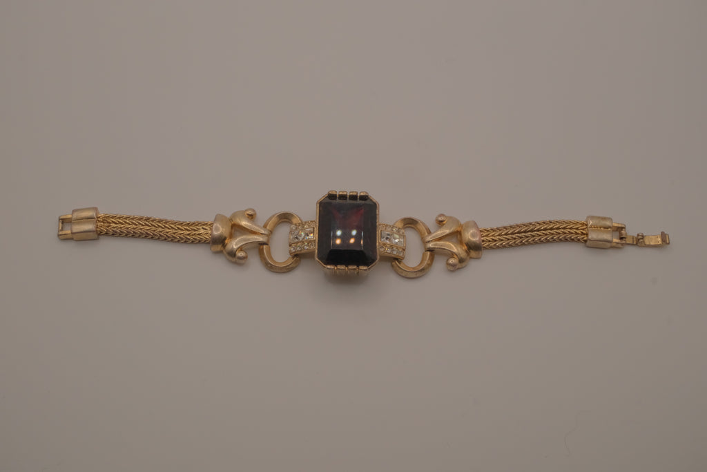Vintage Victorian-style gold-tone link bracelet