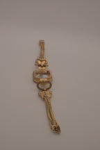 Vintage Victorian-style gold-tone link bracelet