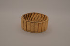 Vintage Hong Kong signed etched gold-tone expandable stretch bracelet