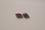 Vintage 1980s gold-tone enamel leaf earrings
