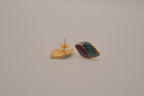 Vintage 1980s gold-tone enamel leaf earrings