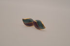 Vintage 1980s gold-tone enamel leaf earrings