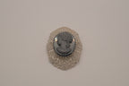 Vintage hematite glass cameo brooch