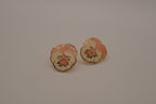 Vintage enamel pansy flower earring