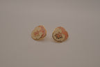 Vintage enamel pansy flower earring