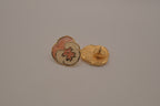 Vintage enamel pansy flower earring