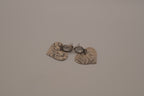 Vintage textured heart dangle post earrings
