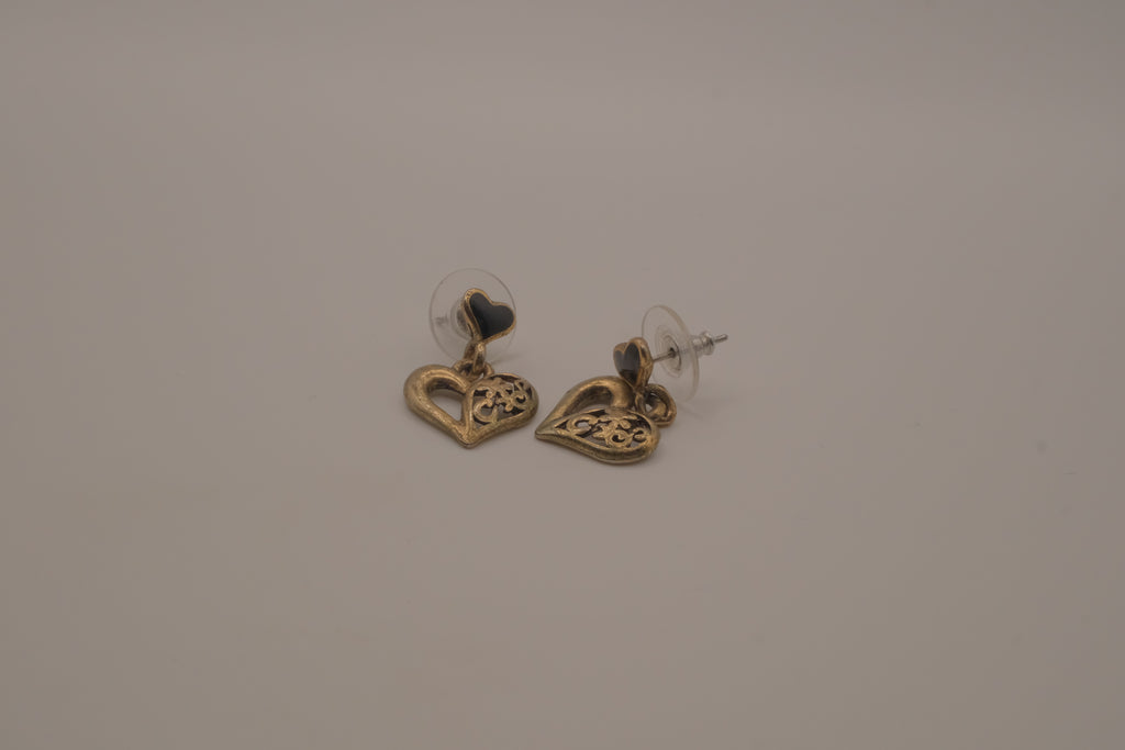 Vintage open heart dangle earring