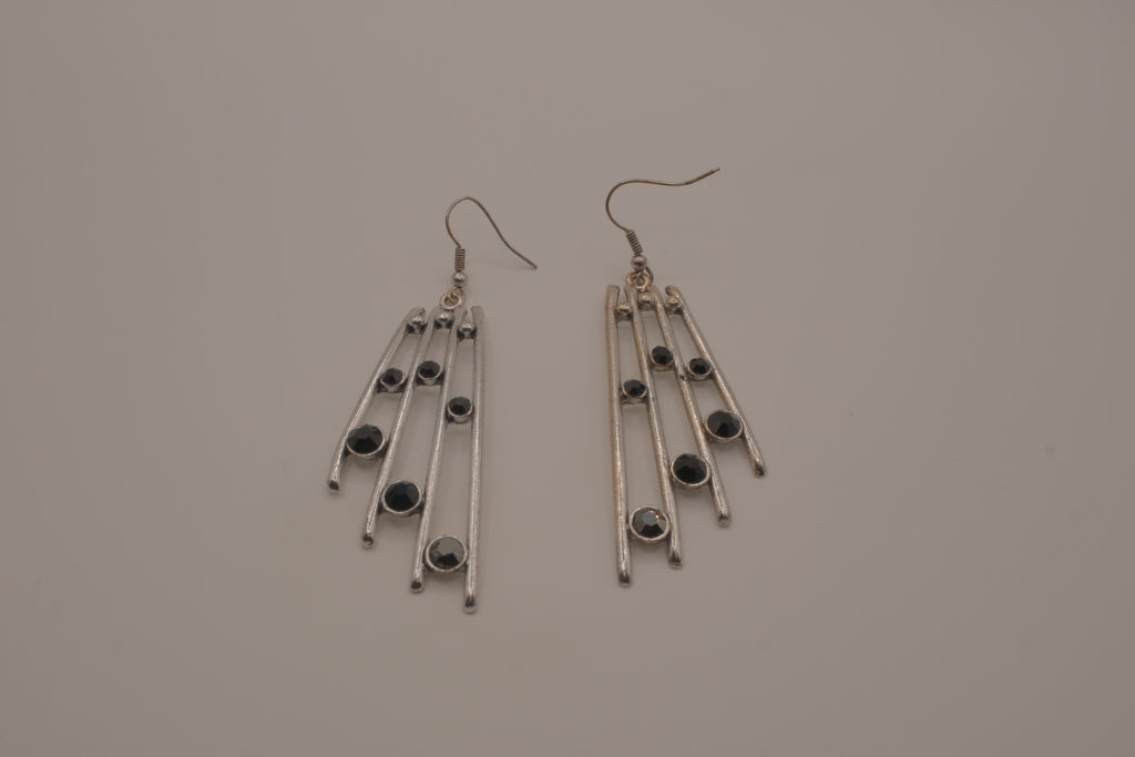 Sleek modernist drop earrings