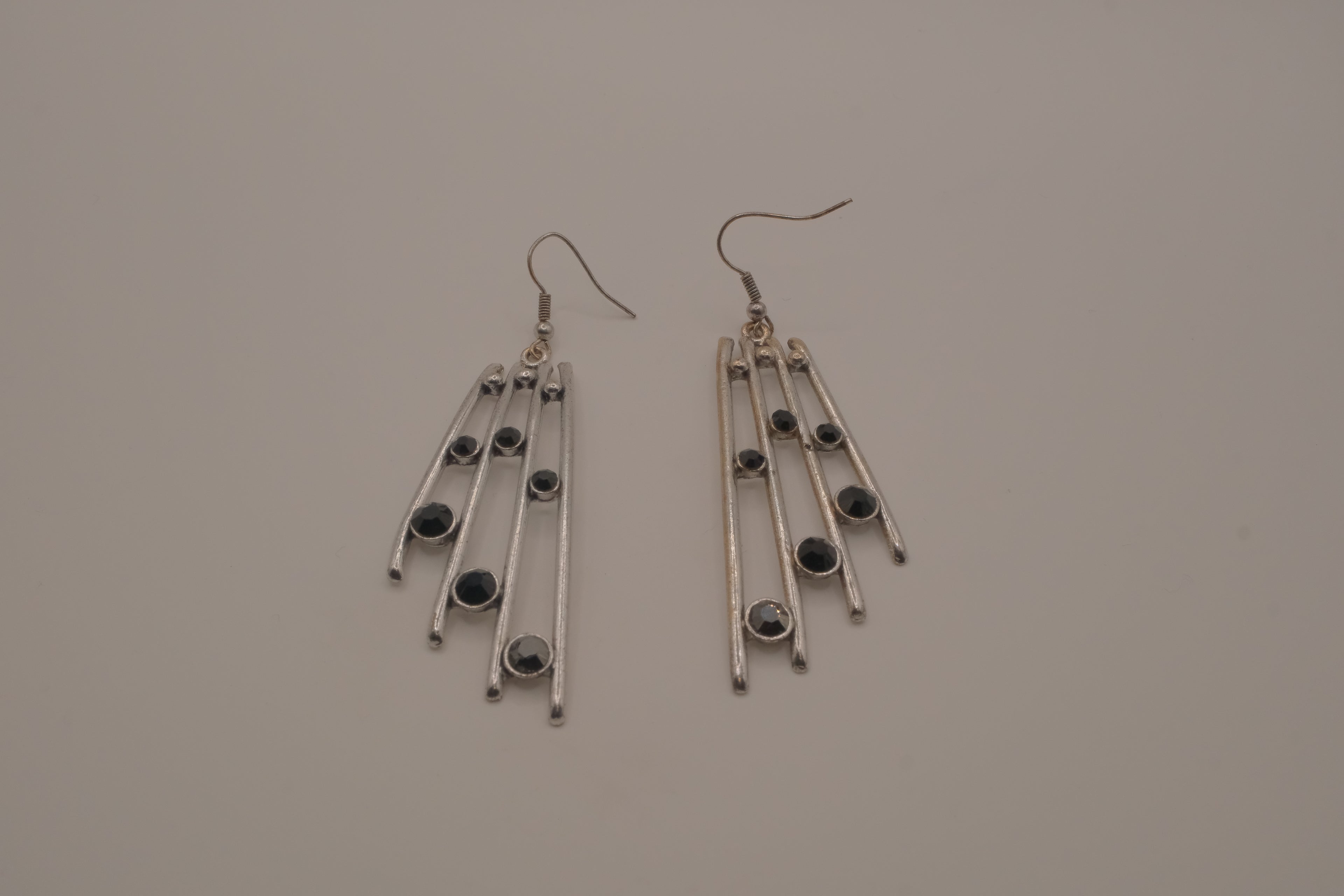 Sleek modernist drop earrings