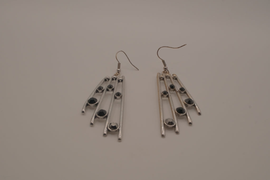 Sleek modernist drop earrings