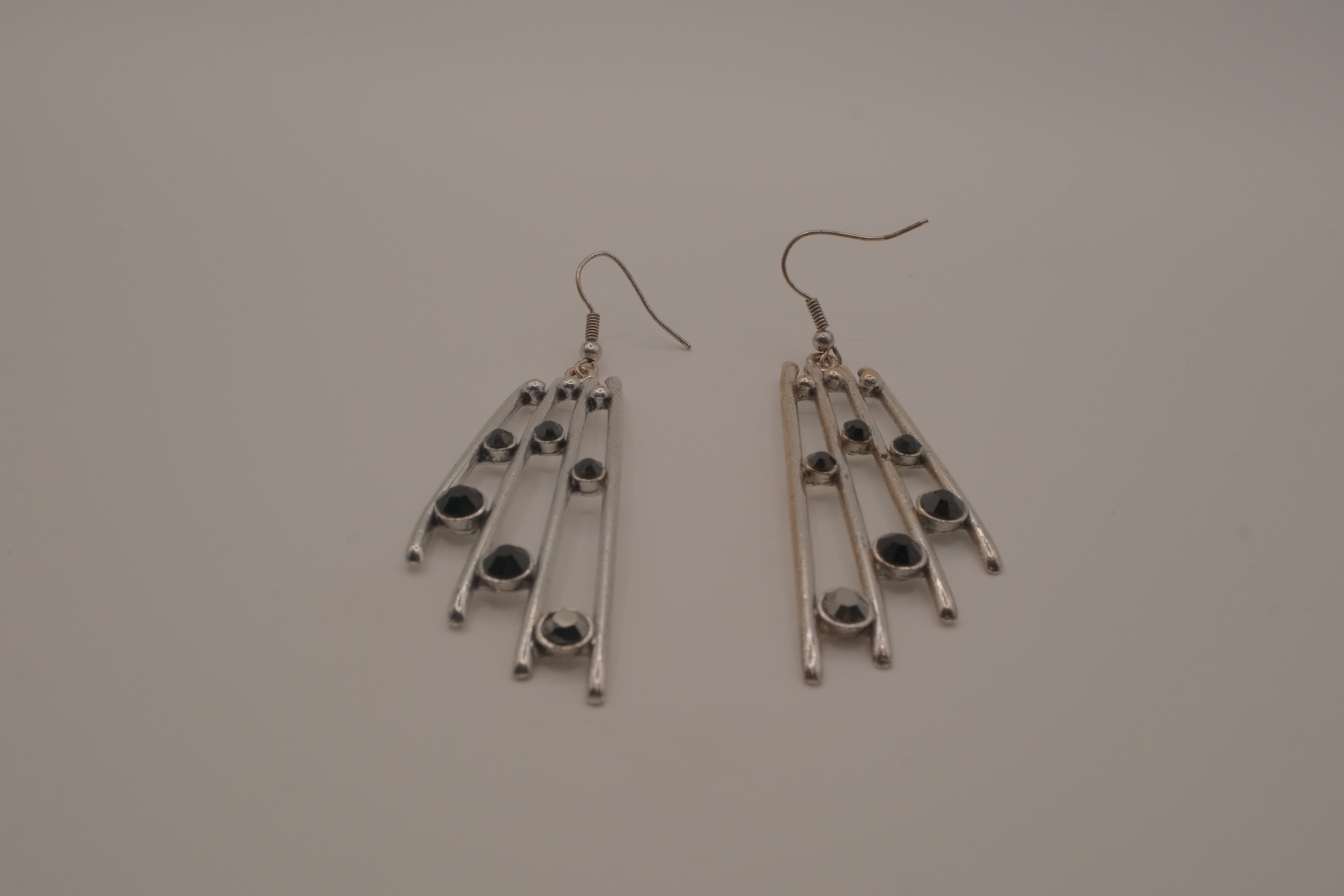 Sleek modernist drop earrings