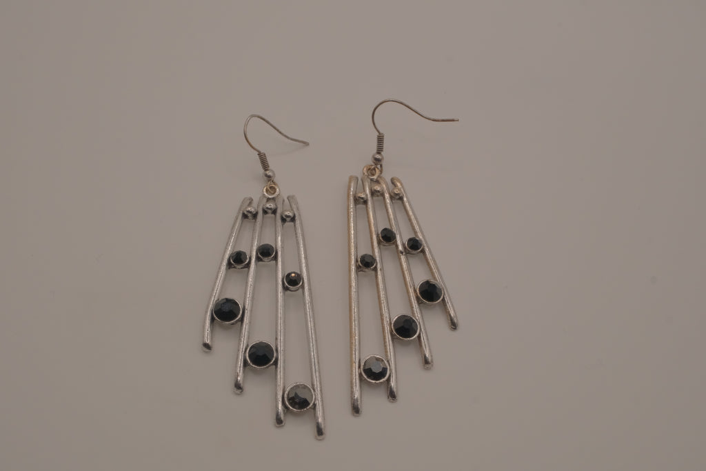 Sleek modernist drop earrings