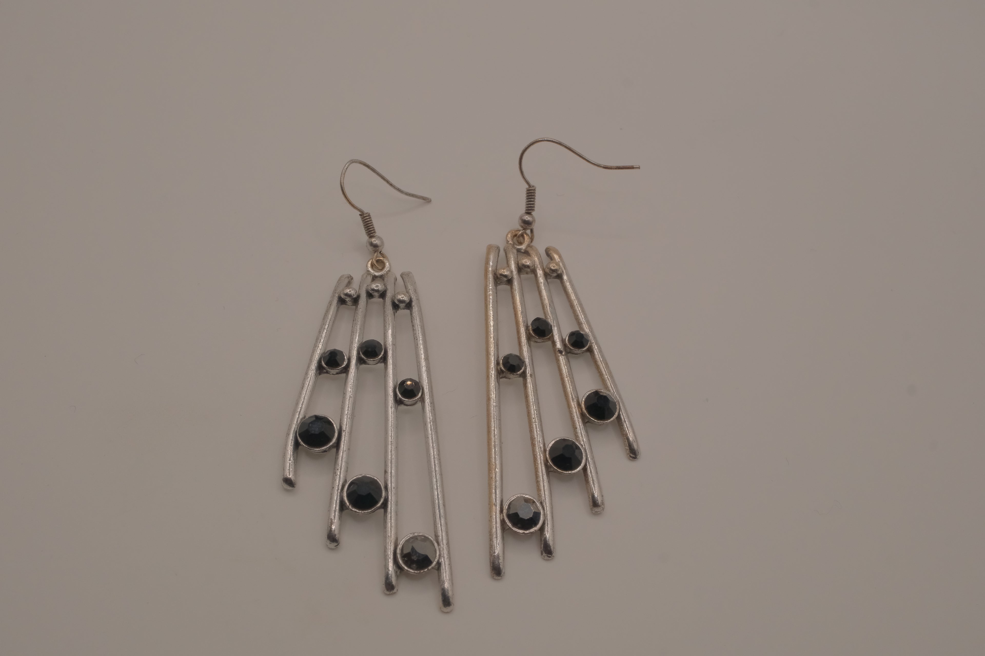 Sleek modernist drop earrings