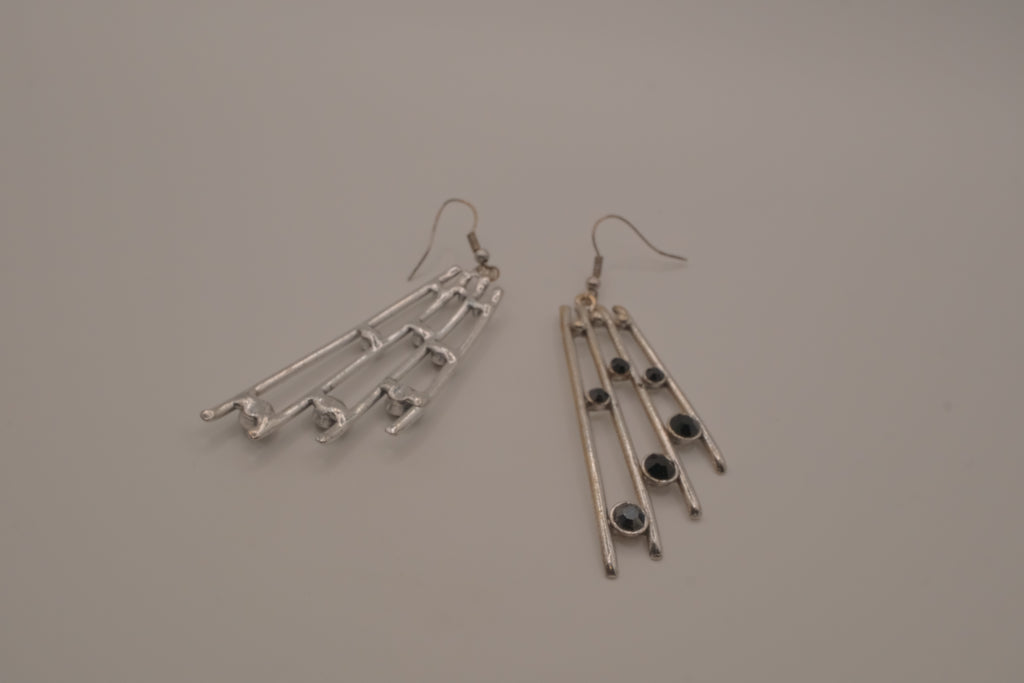 Sleek modernist drop earrings