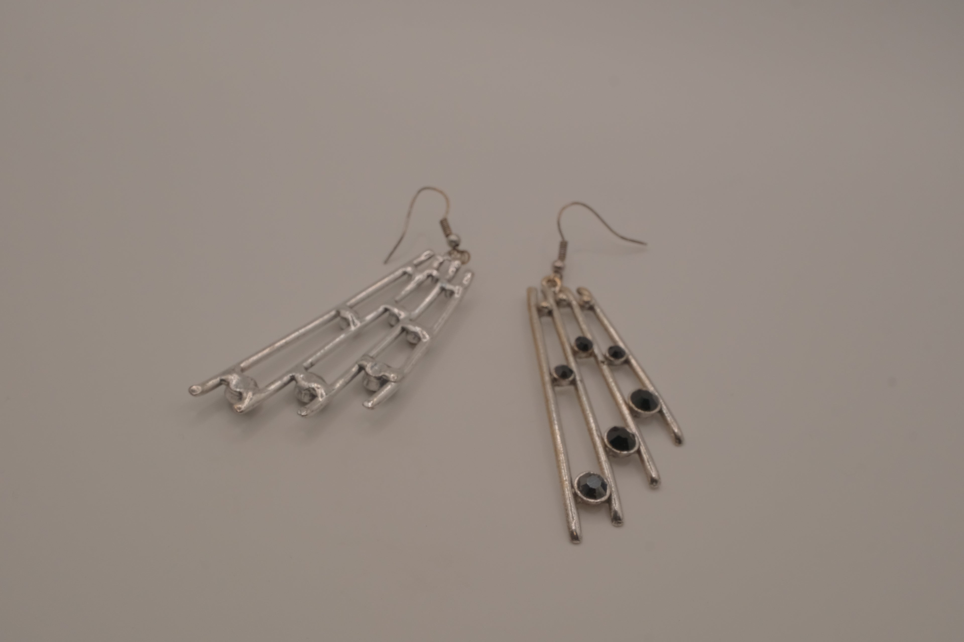 Sleek modernist drop earrings