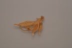 Vintage Spanish Toledo Damascene sword plant brooch