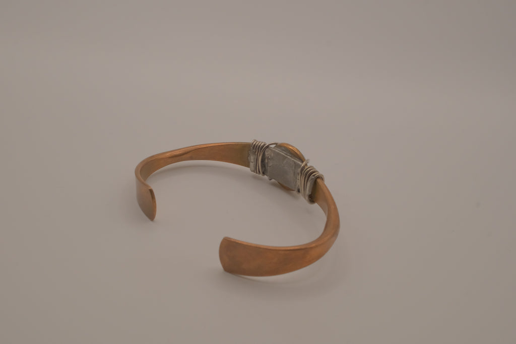 Vintage Blue Opal copper cuff bracelet