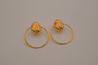 Artisanal gold hoop earring