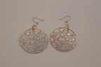 Mother-of-pearl Butterfly filigree disc earring
