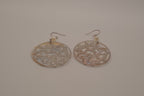 Mother-of-pearl Butterfly filigree disc earring
