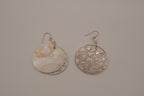 Mother-of-pearl Butterfly filigree disc earring