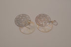 Mother-of-pearl Butterfly filigree disc earring