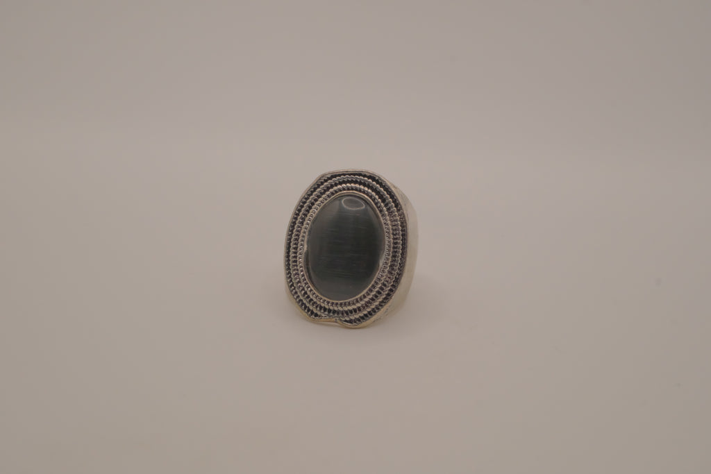 Vintage oval hematite statement ring
