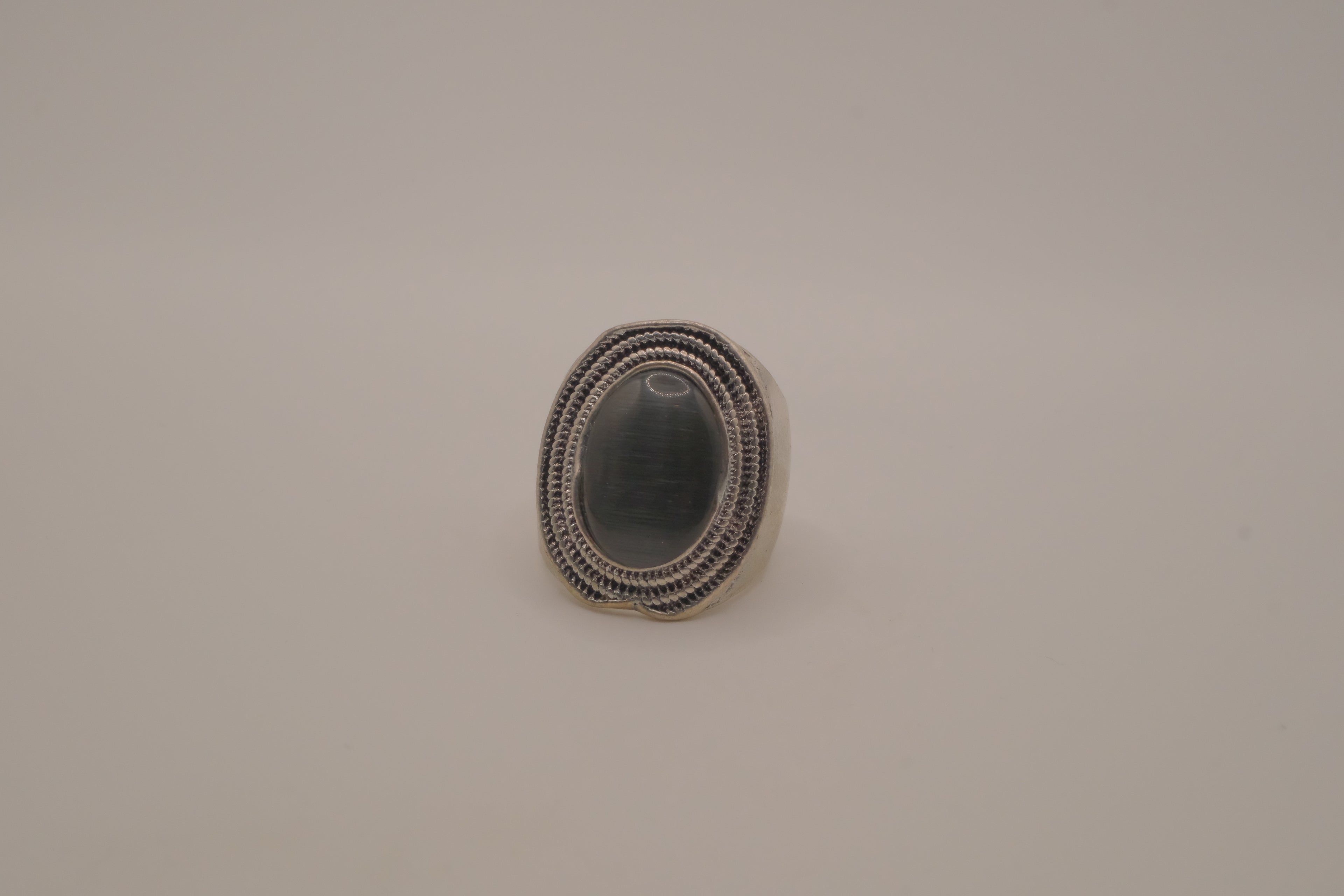 Vintage oval hematite statement ring