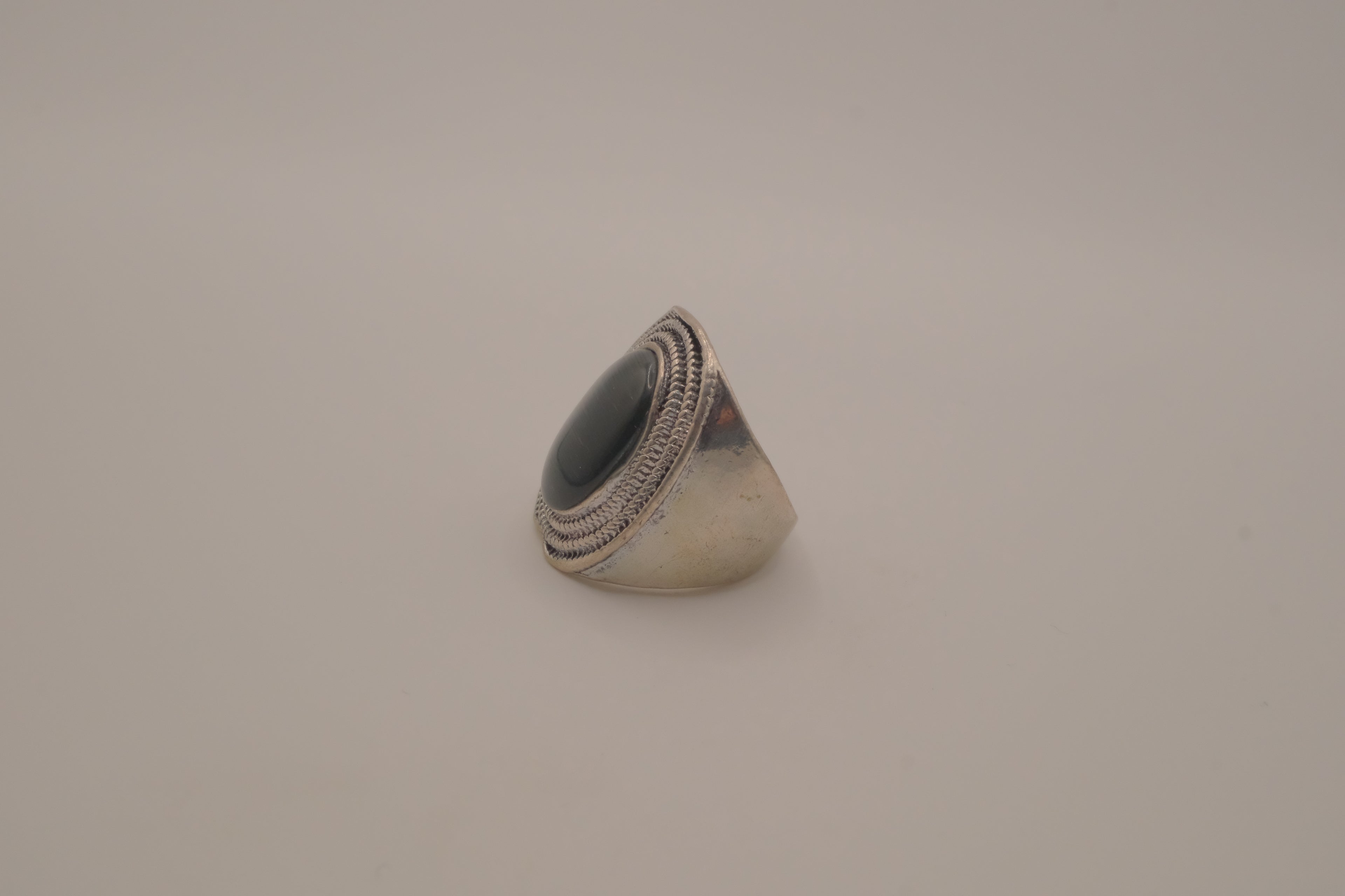 Vintage oval hematite statement ring