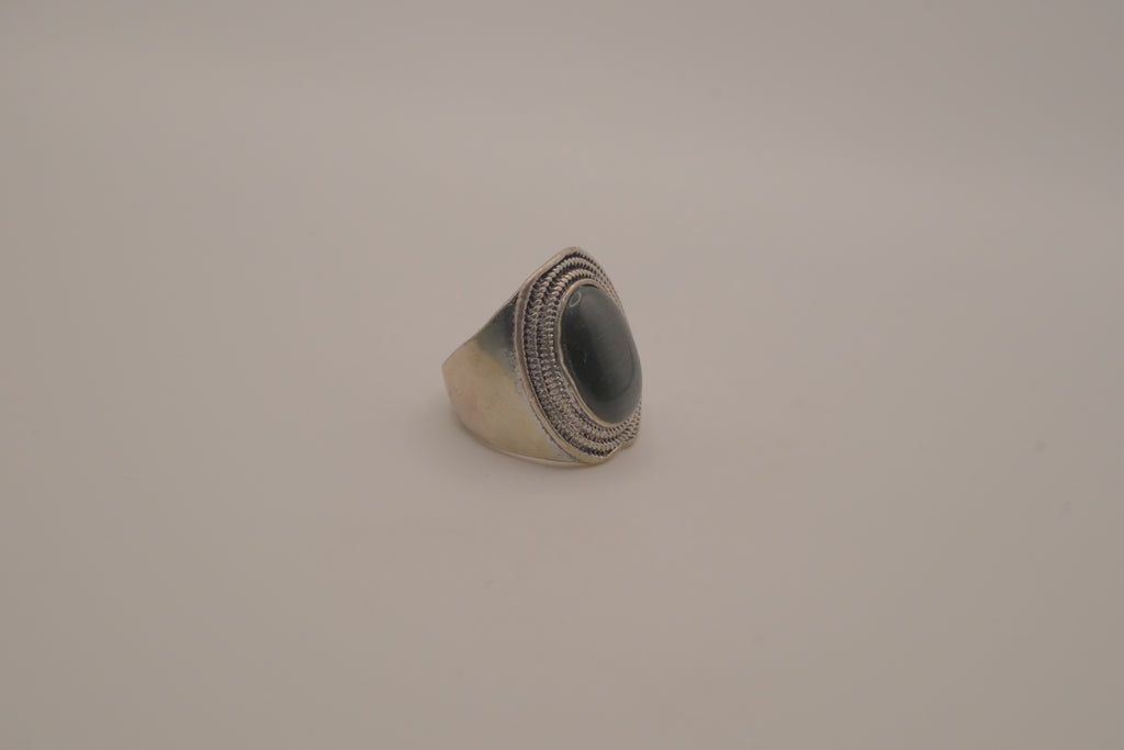 Vintage oval hematite statement ring