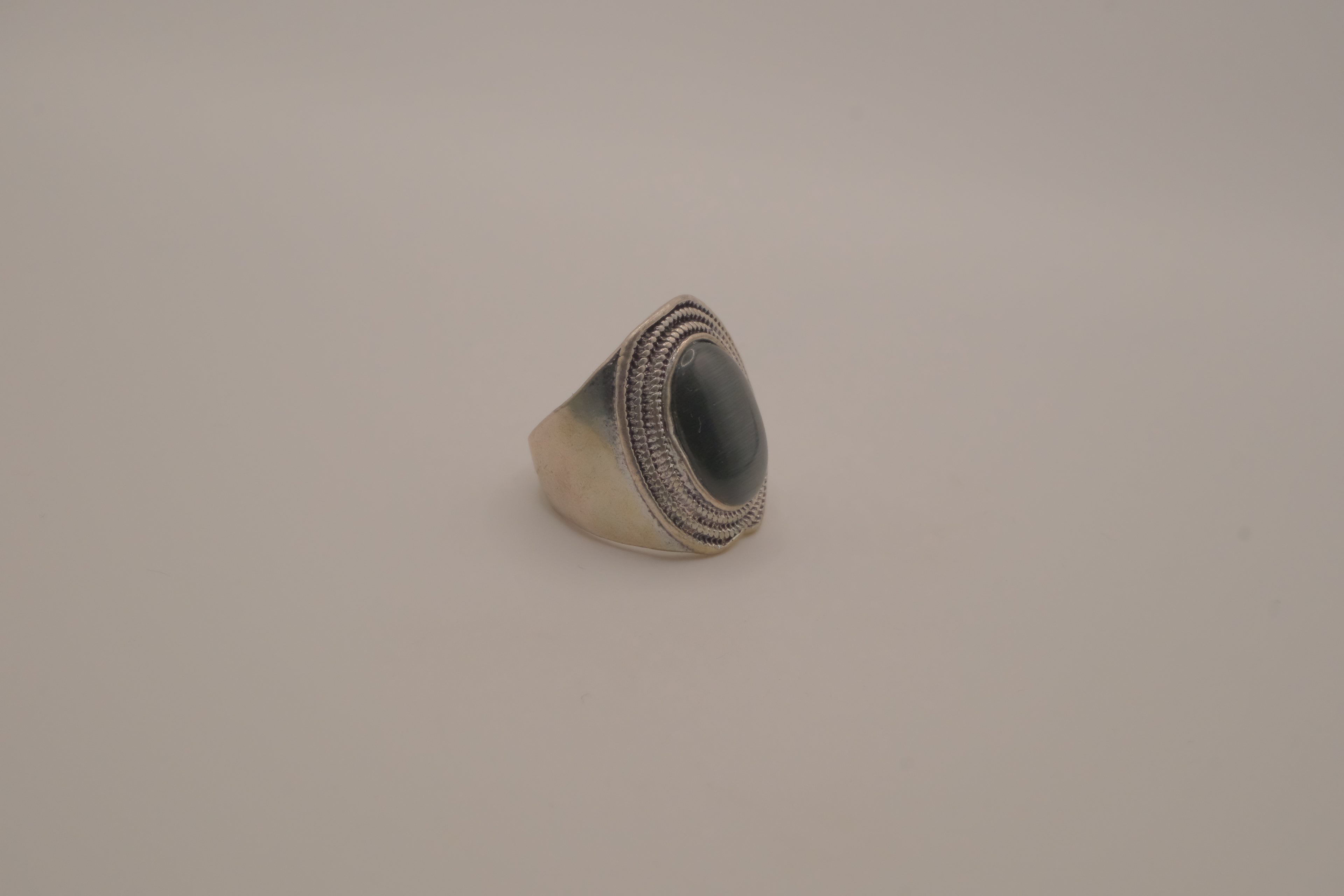 Vintage oval hematite statement ring