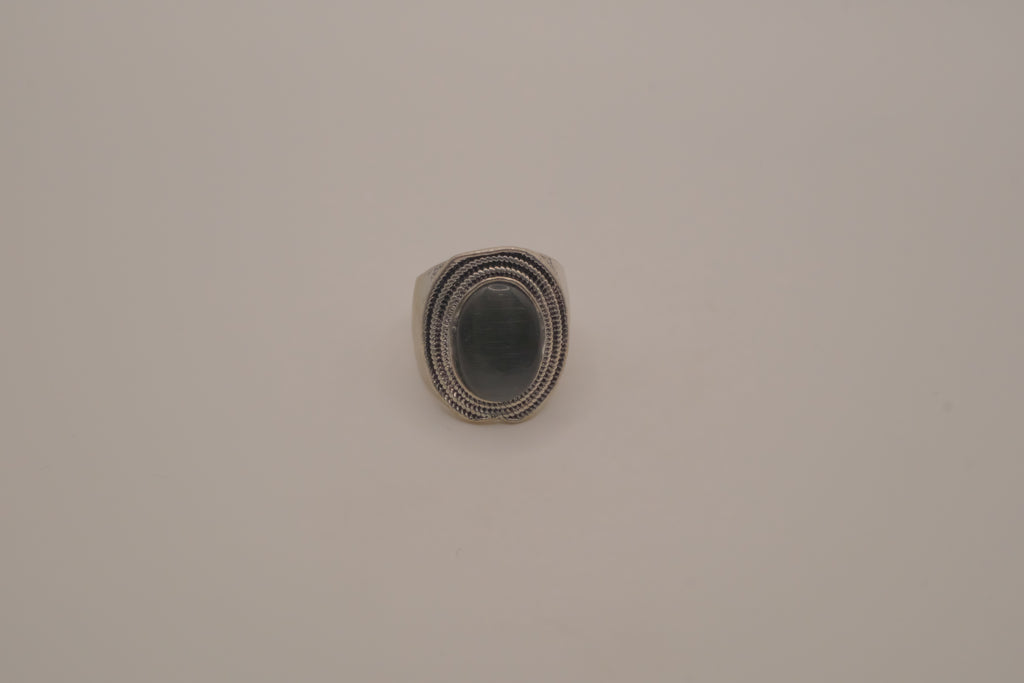 Vintage oval hematite statement ring