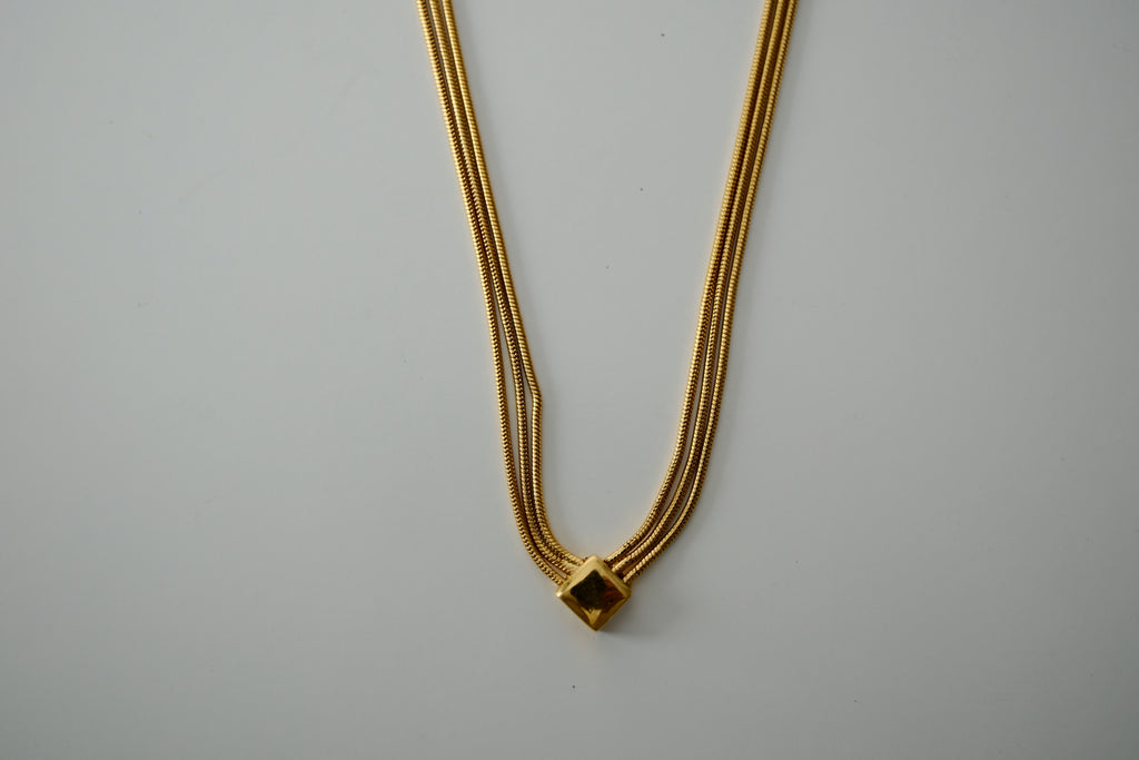Vintage Napier gold-tone multi-strand snake chain necklace