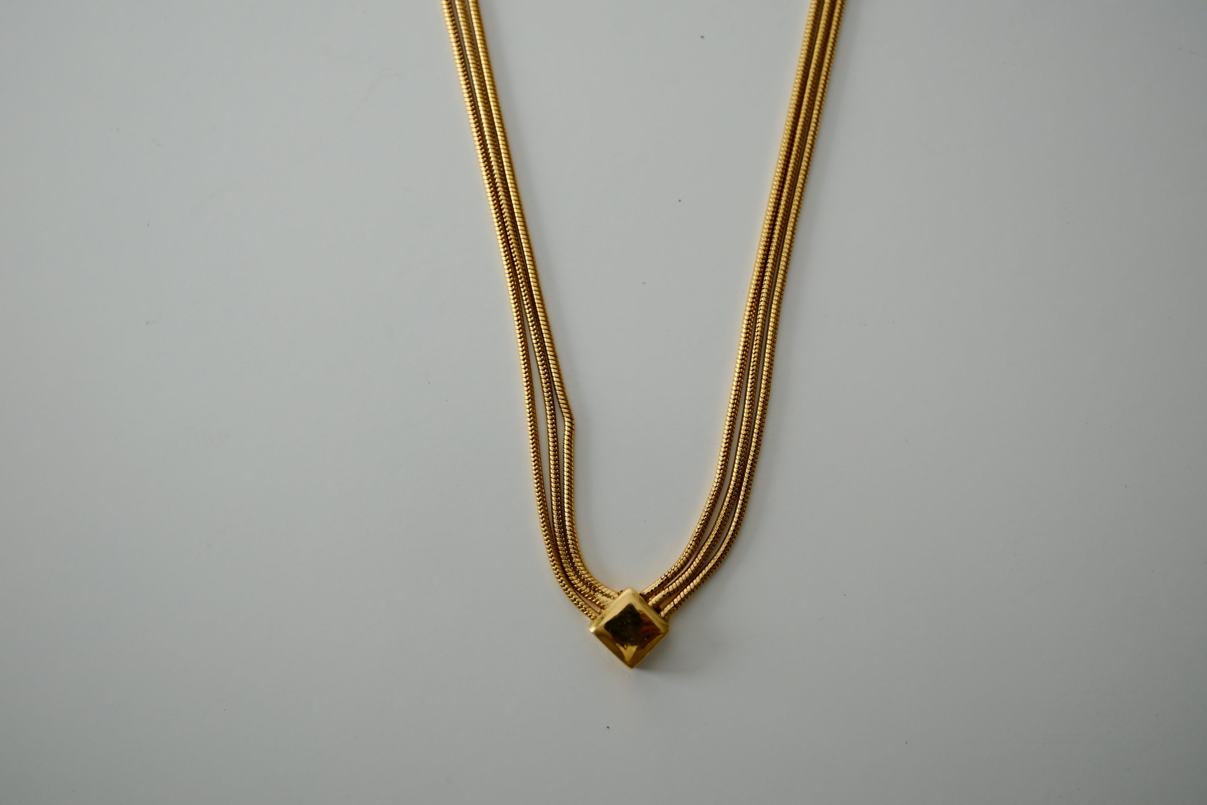 Vintage Napier gold-tone multi-strand snake chain necklace