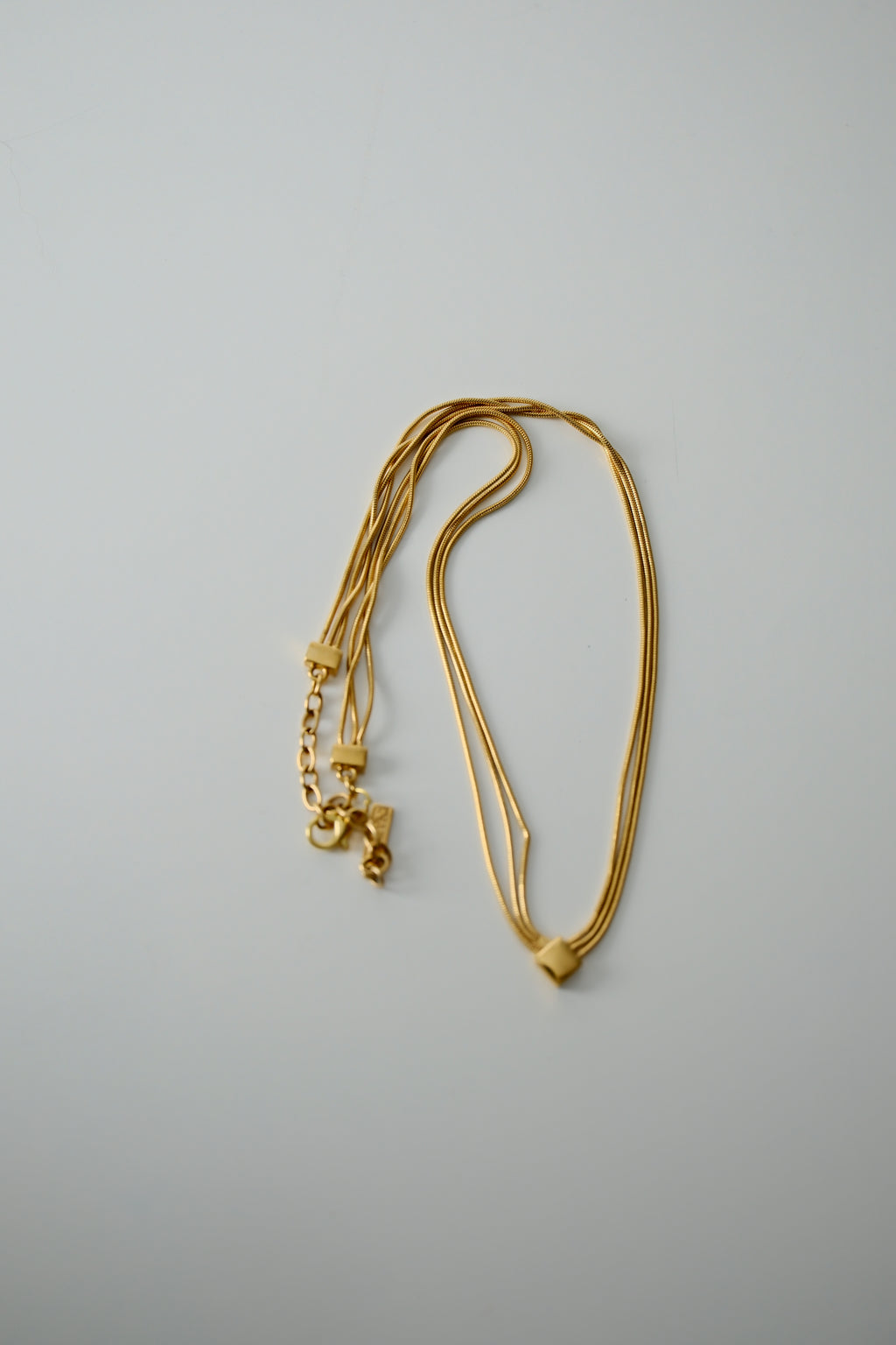 Vintage Napier gold-tone multi-strand snake chain necklace
